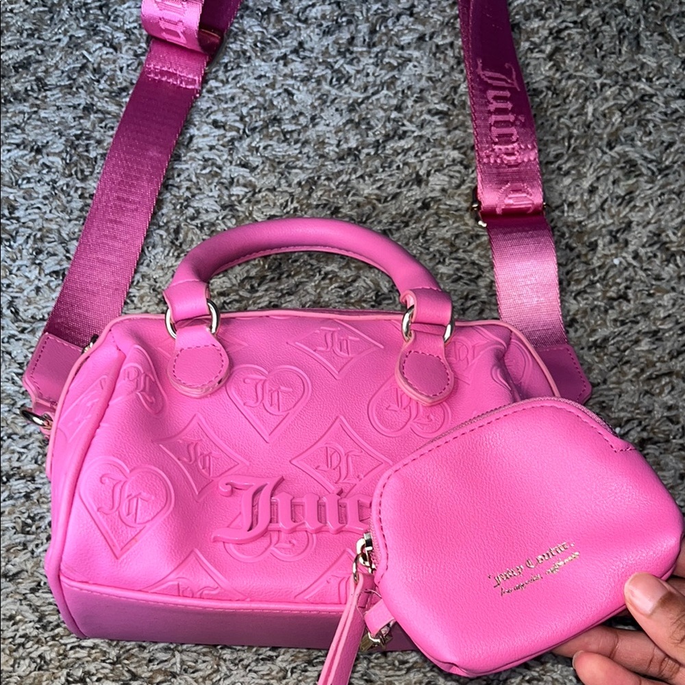 Juicy Couture Pink Mini Bag Set with Embossed Detailing